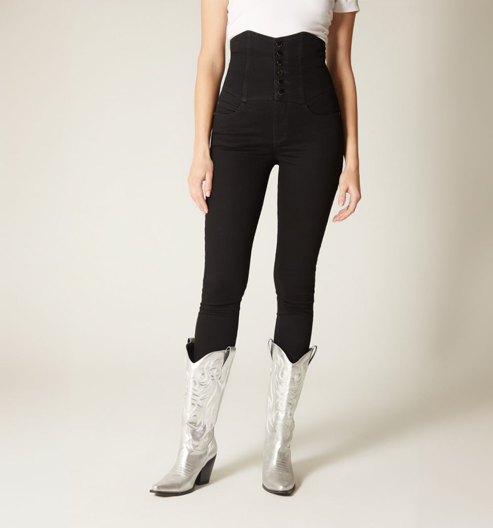 Jeggins talle alto, con cortes