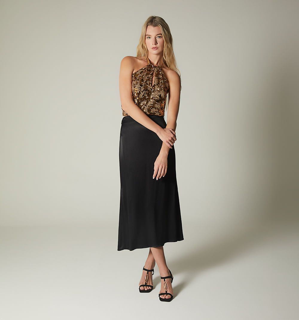Blusa Con Frente Cruzado Terminacion Con