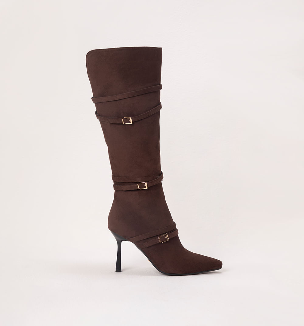 Bota Cana Alta Con Hebillas