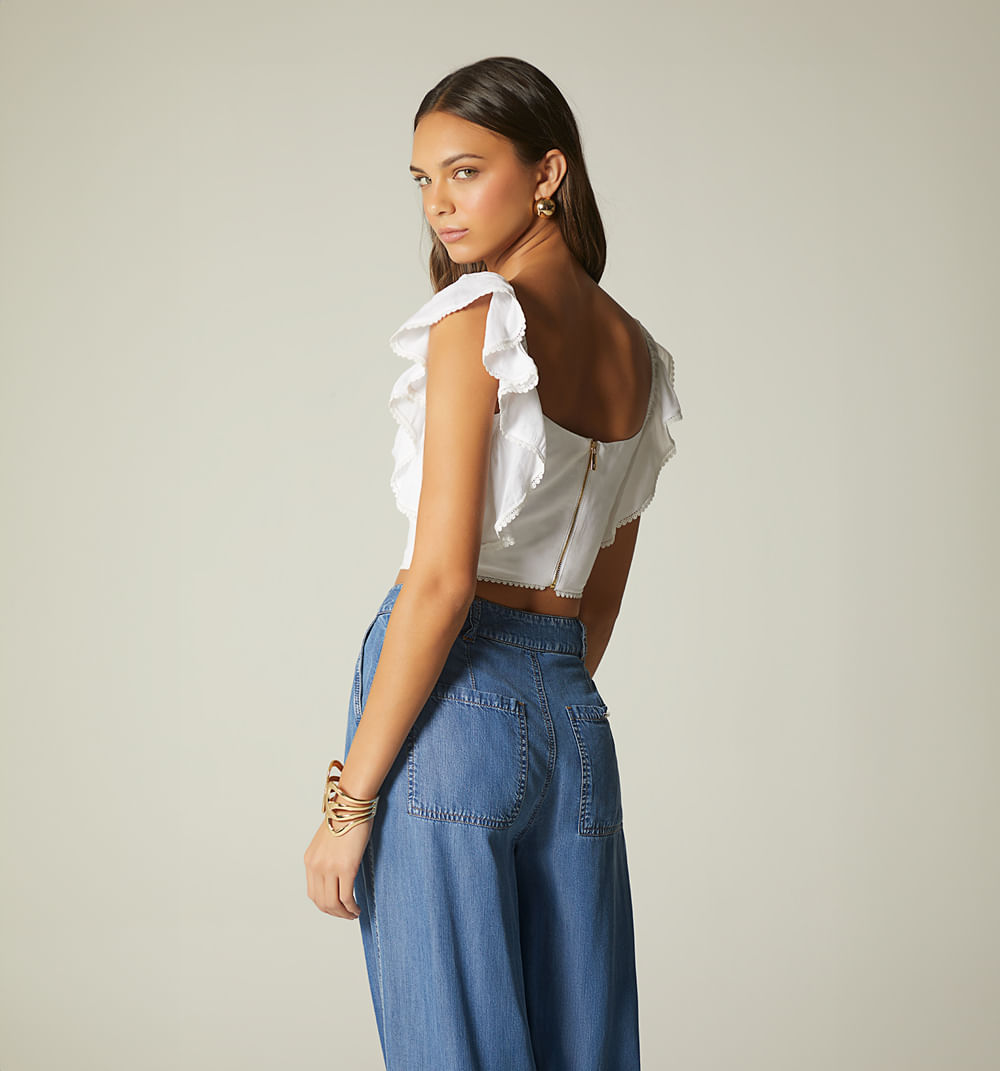 Blusa crop de tiras con boleros