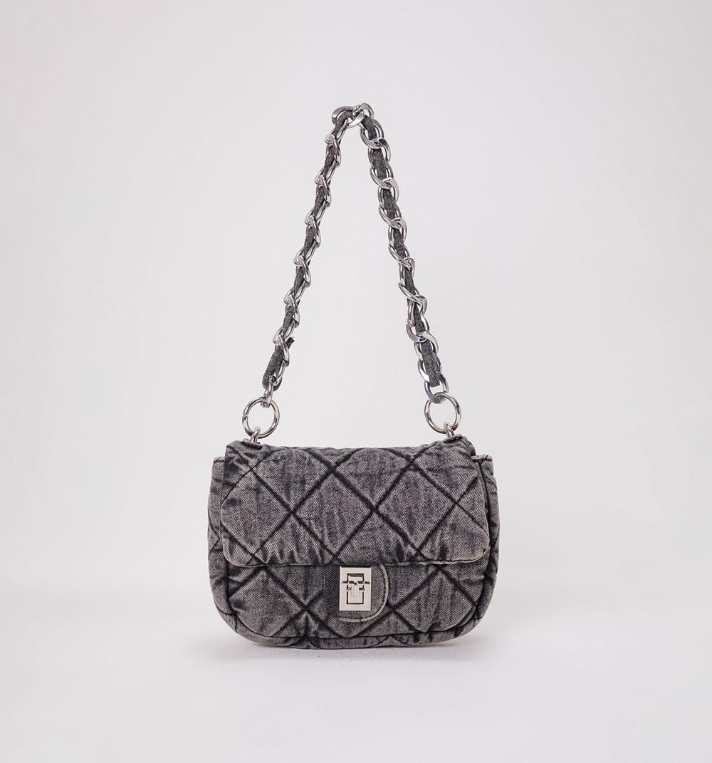 Bolso manos libre en denim acolchado
