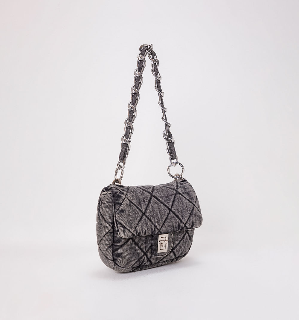 Bolso manos libre en denim acolchado