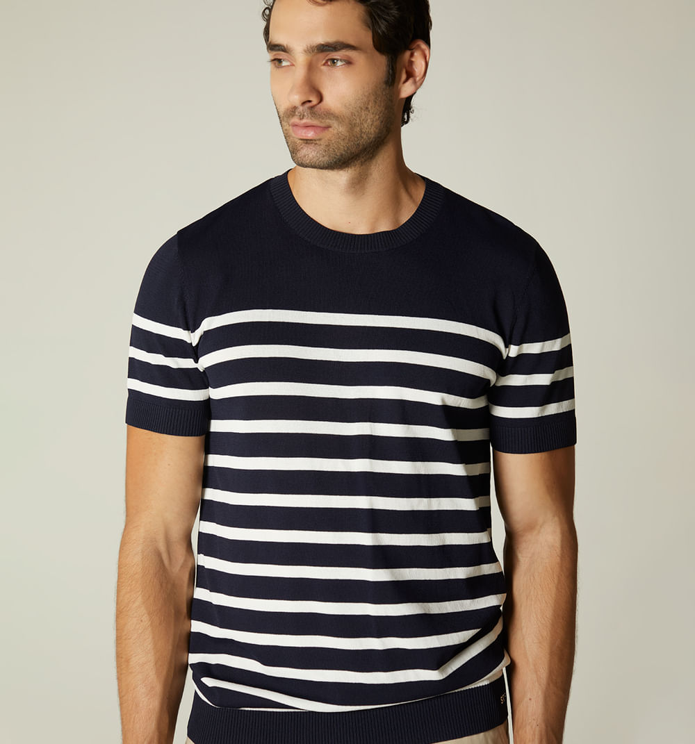 Camiseta para hombre tejida de rayas