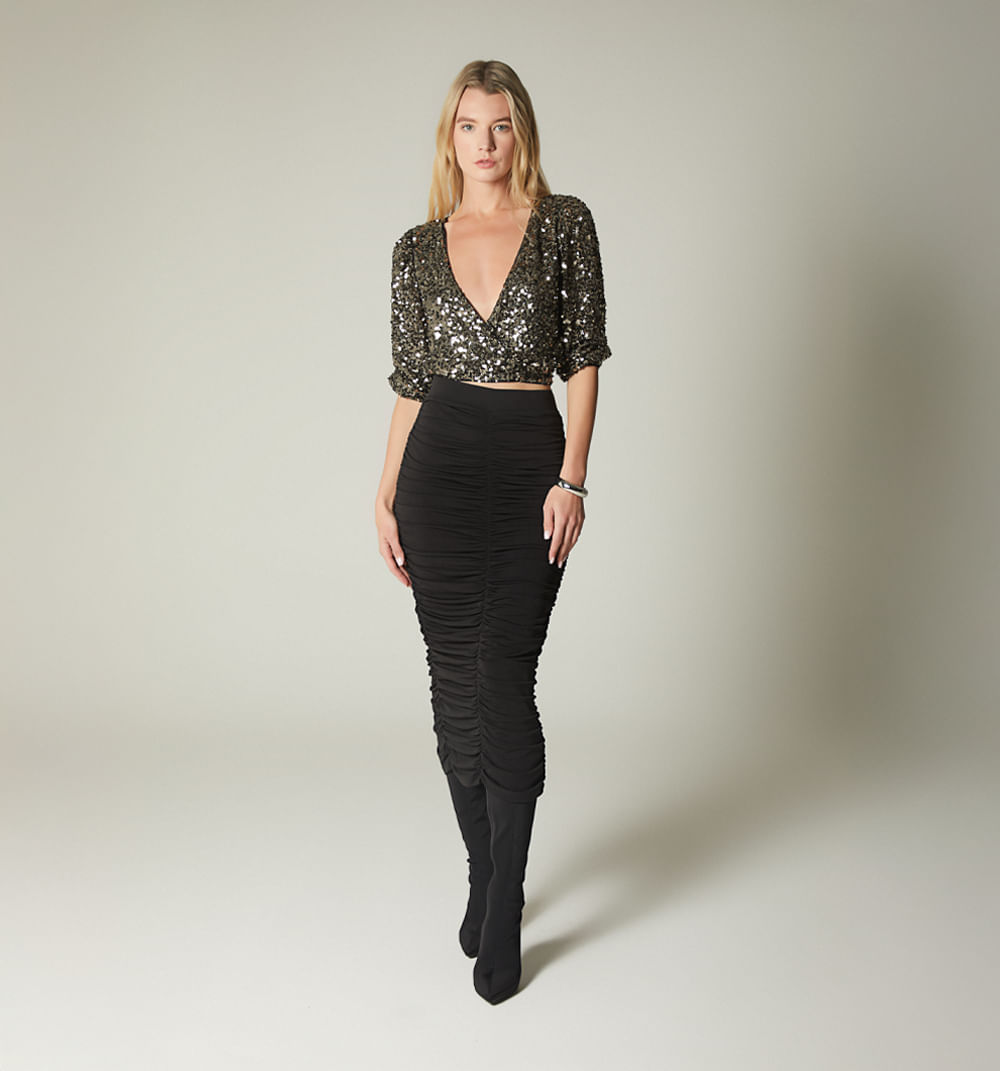 Blusa cruzada manga 3/4