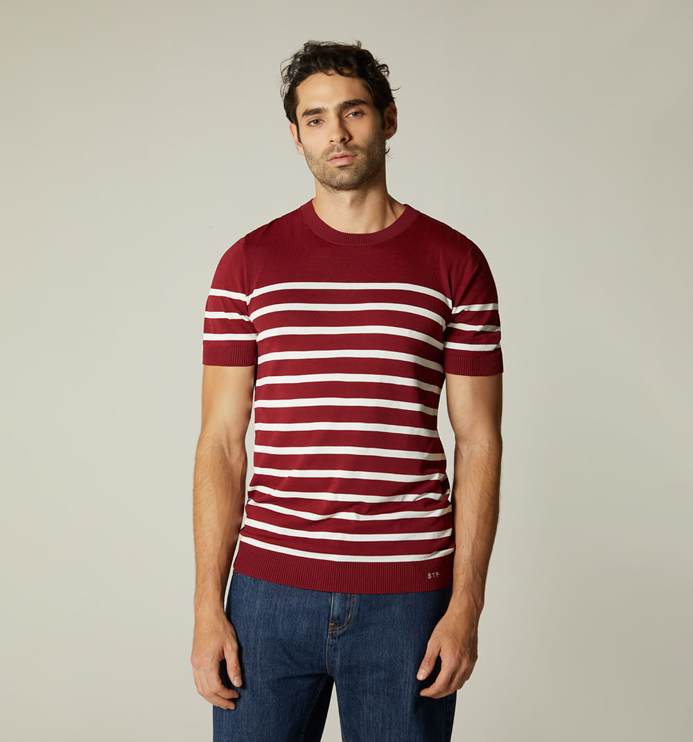 Camiseta para hombre tejida de rayas