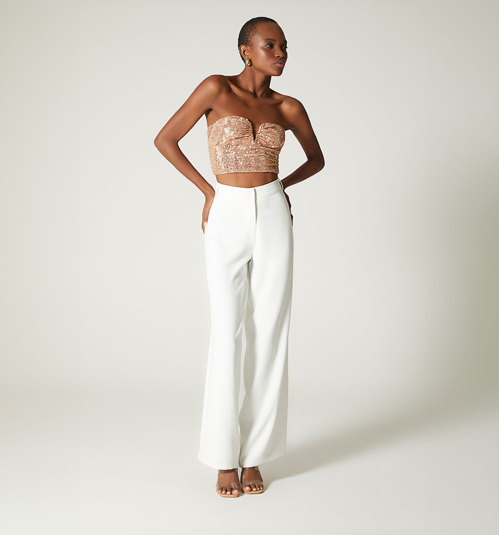 Blusa de tiras con escote en v