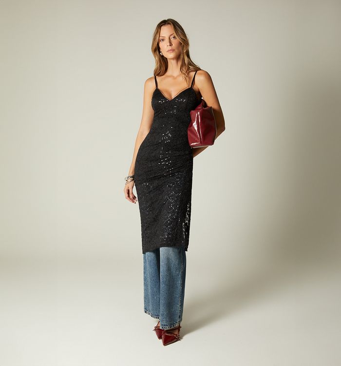 Vestido midi tiras