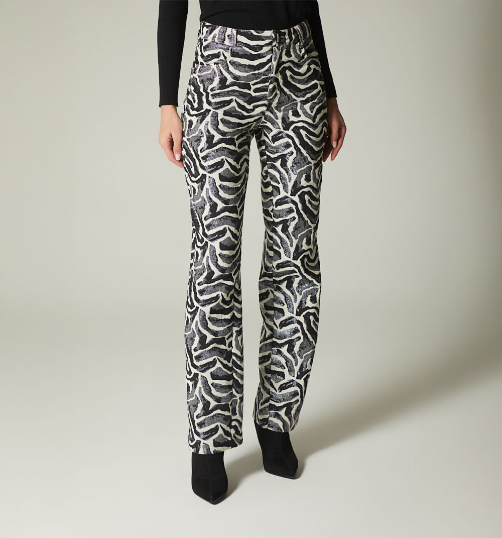 Pantalon tiro alto recto