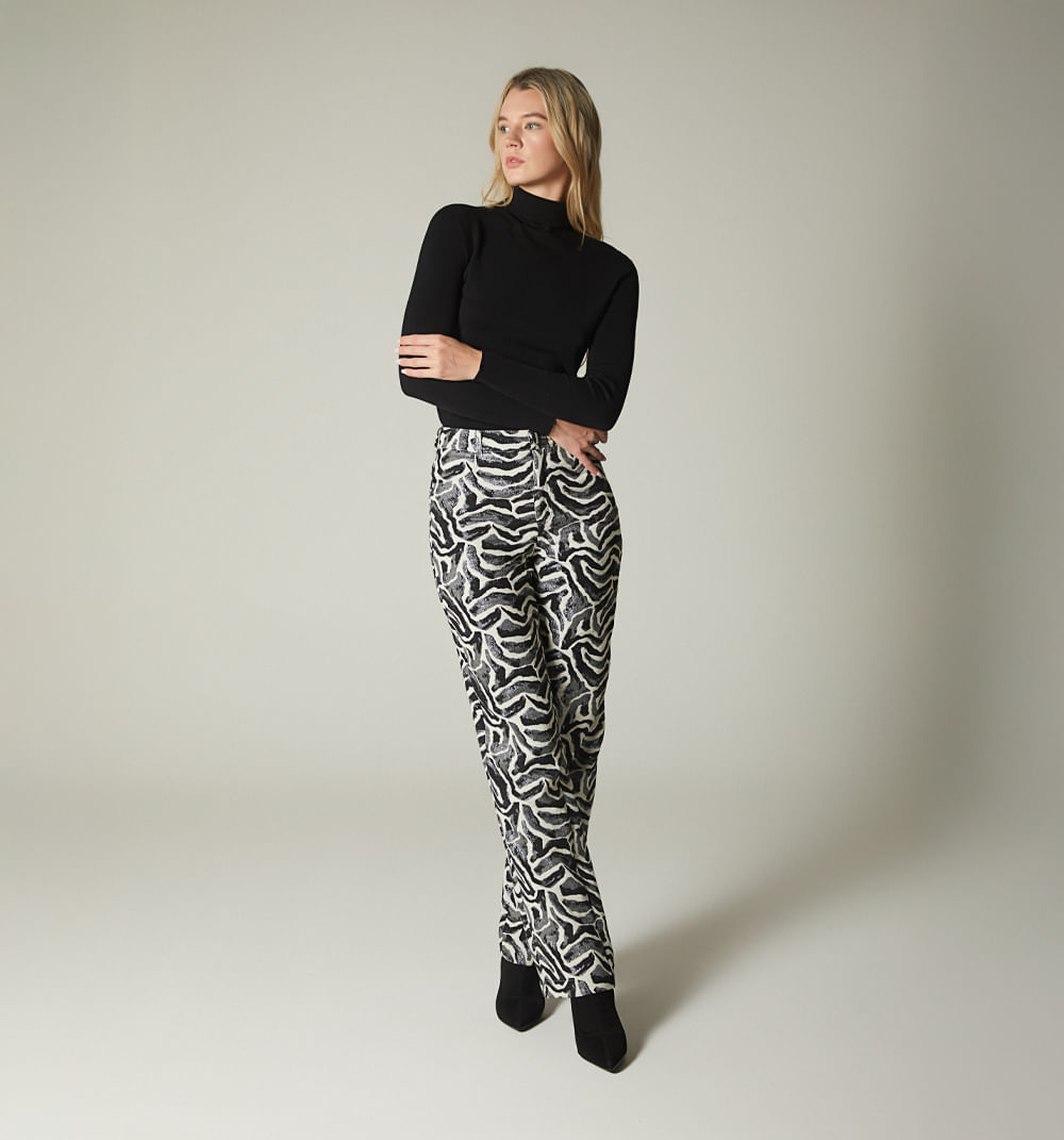 Pantalon tiro alto recto