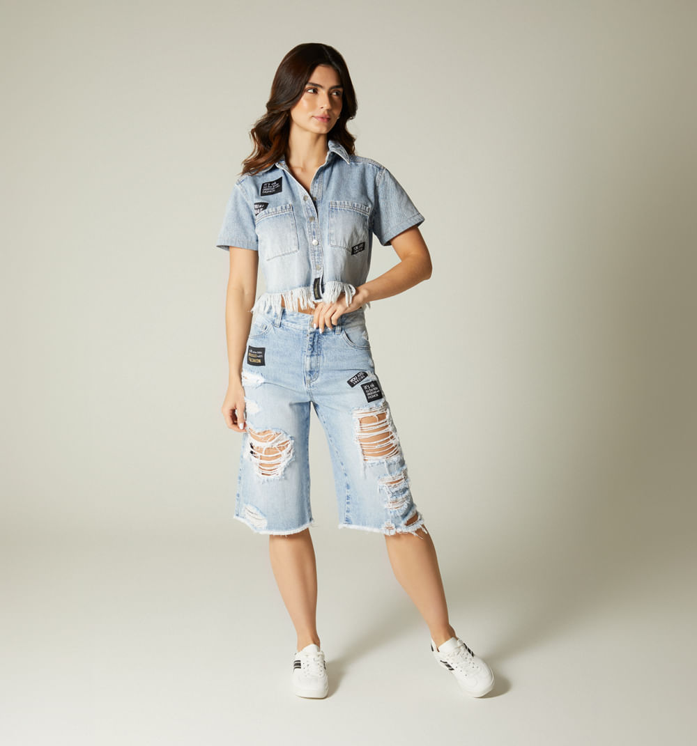 Blusa boxxi, ruedo rustico desflecado