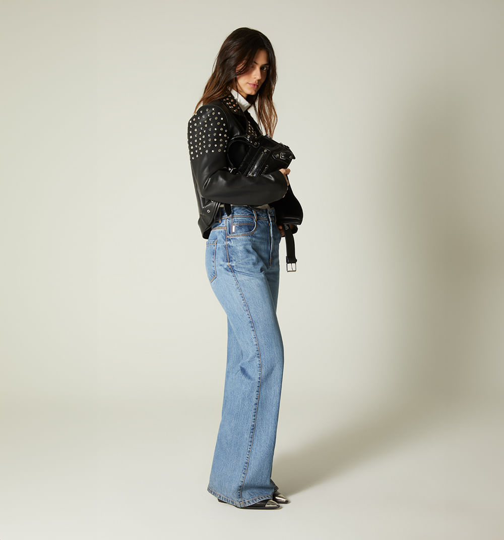 Chaqueta biker con decoracion
