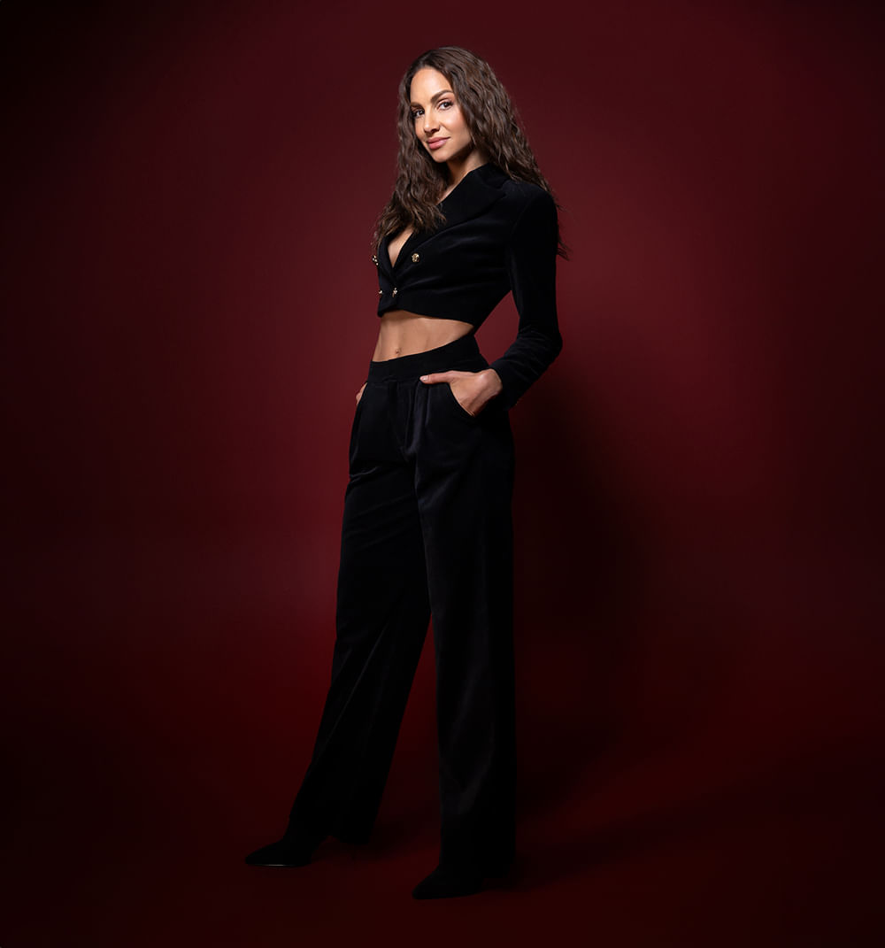 Pantalon con prenses velvet