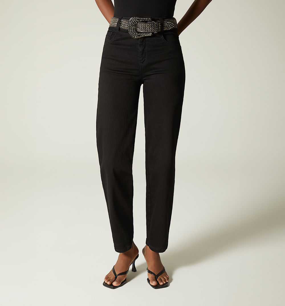 Jean skinny tiro alto con correa para mujer
