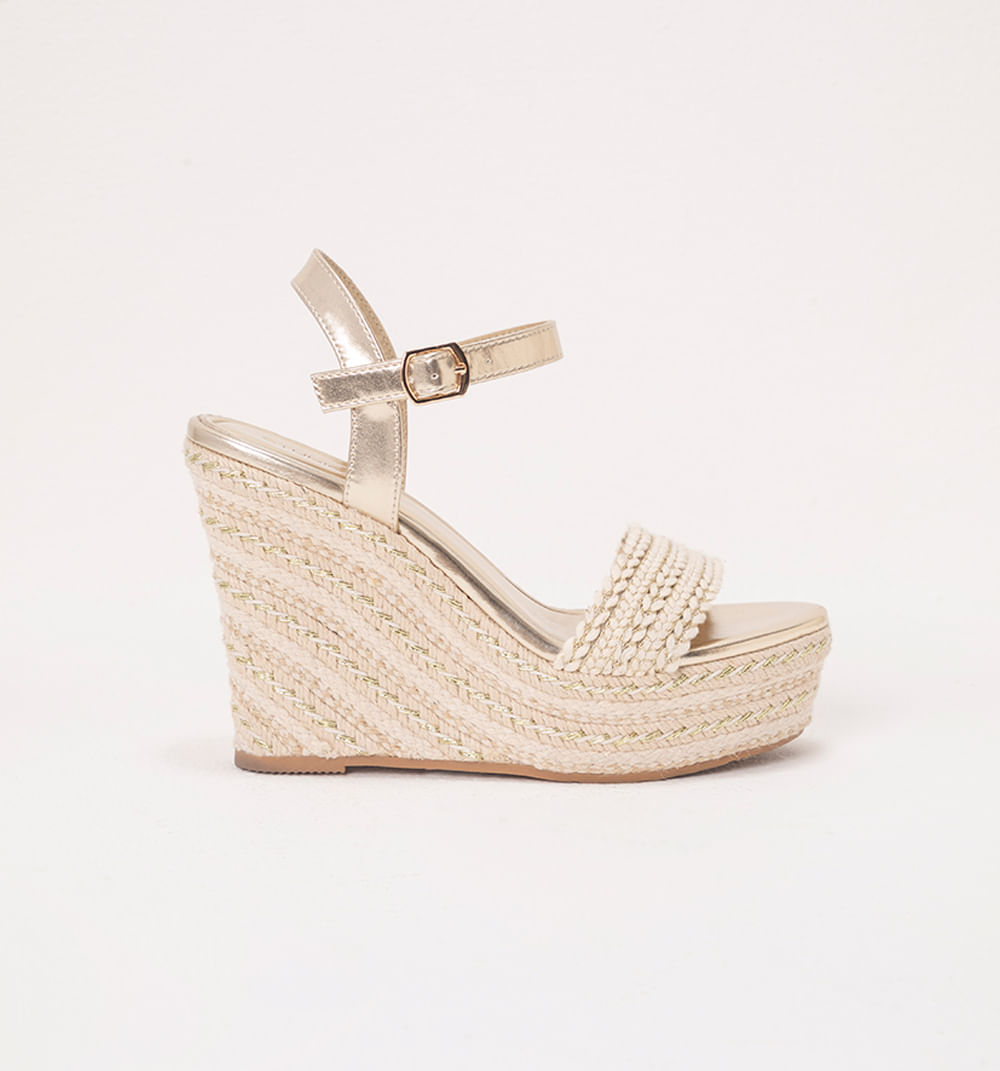 Sandalia plataforma capellada trenzada