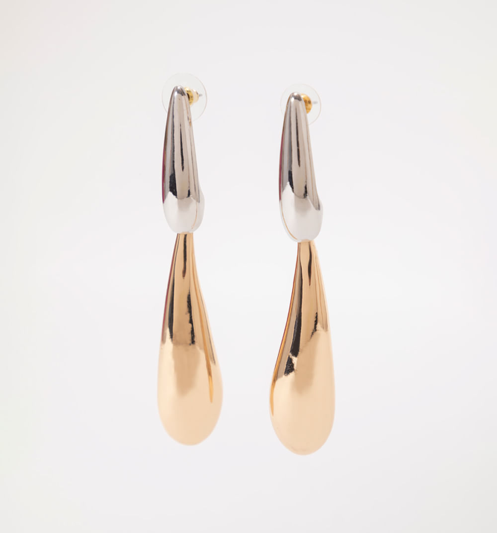Aretes gotas bicolor