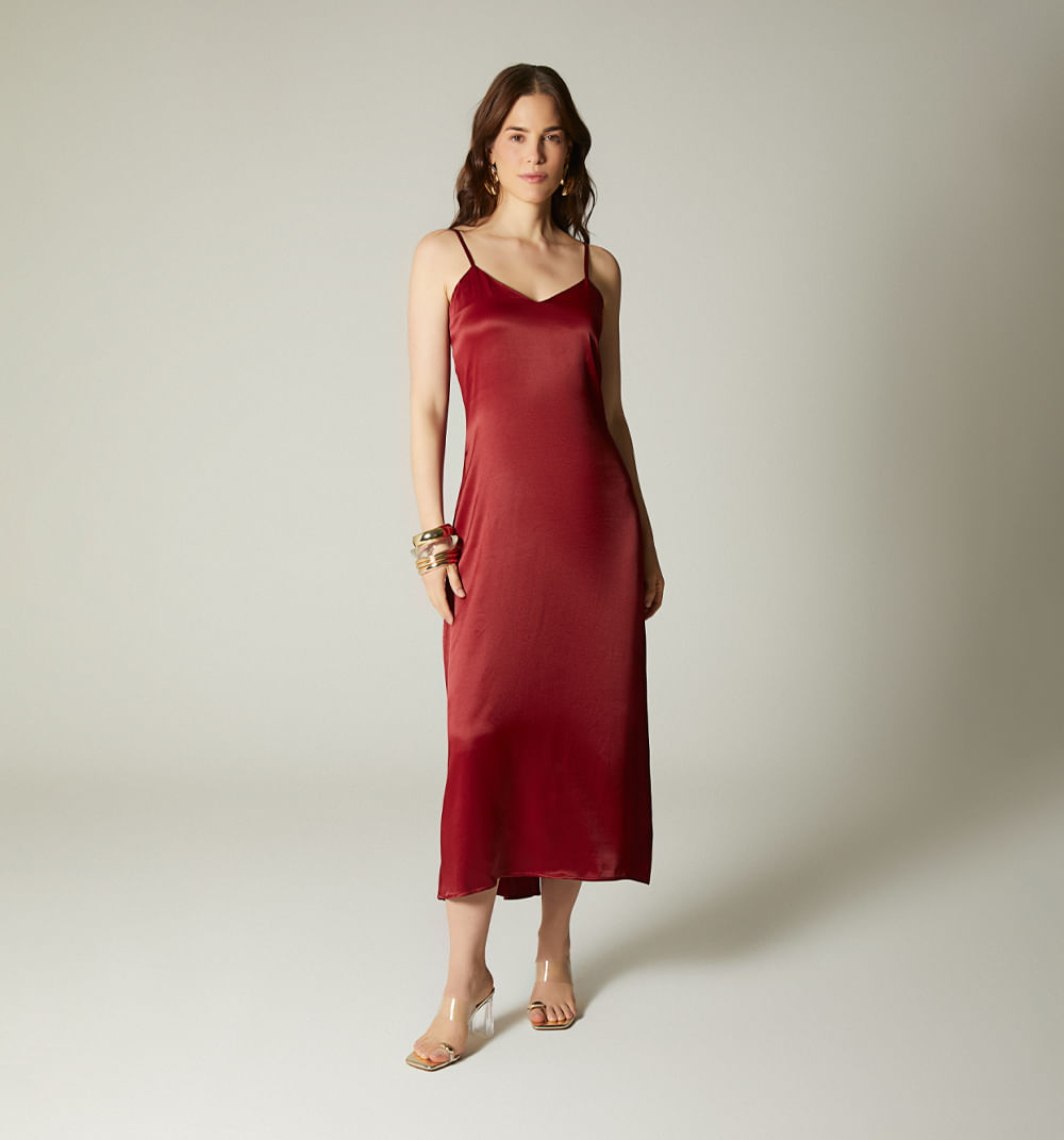 Vestido midi de tiras