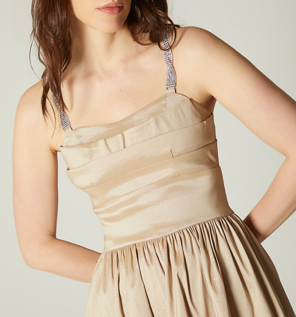 Vestido corto de tiras