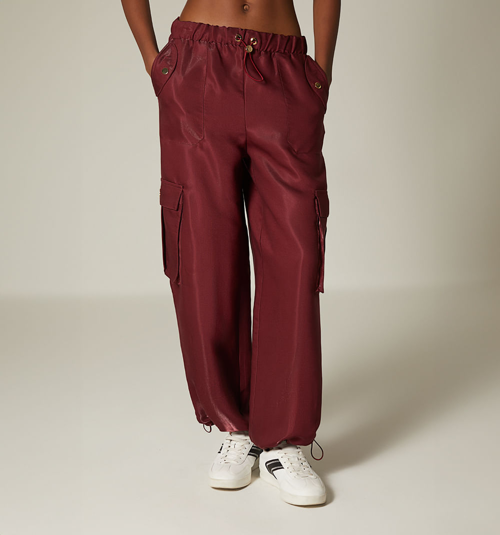Pantalon tiro alto con elastico