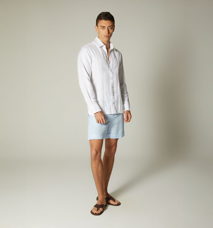 Camisa guayabera con prense x lina cantillo