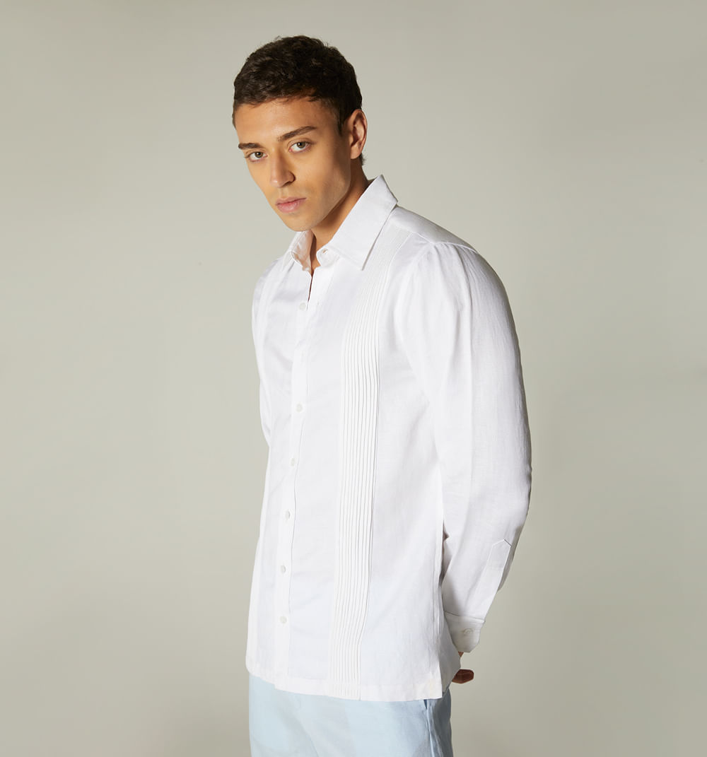 Camisa guayabera con prense x lina canti