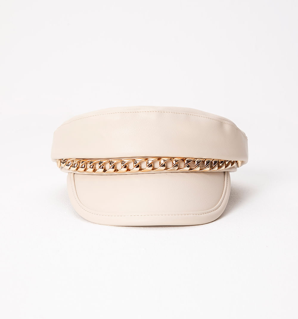 Sombrero tipo boina con cadena