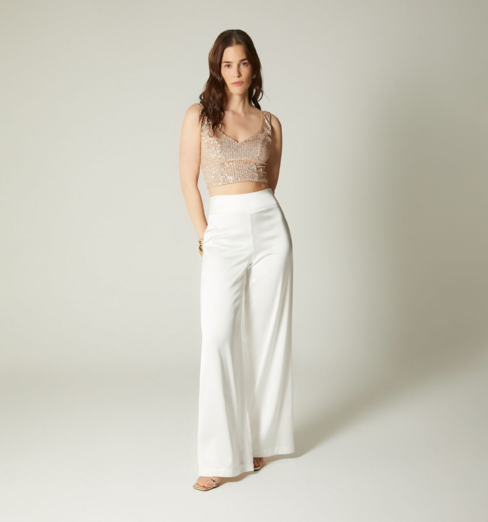 Blusa crop lentejuelas