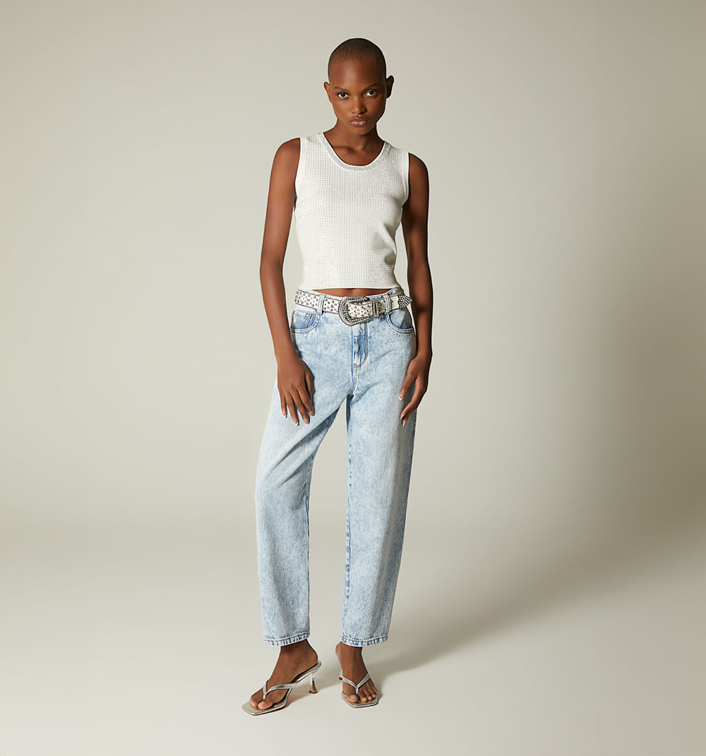 Jean  girlfriend correa cristales para mujer