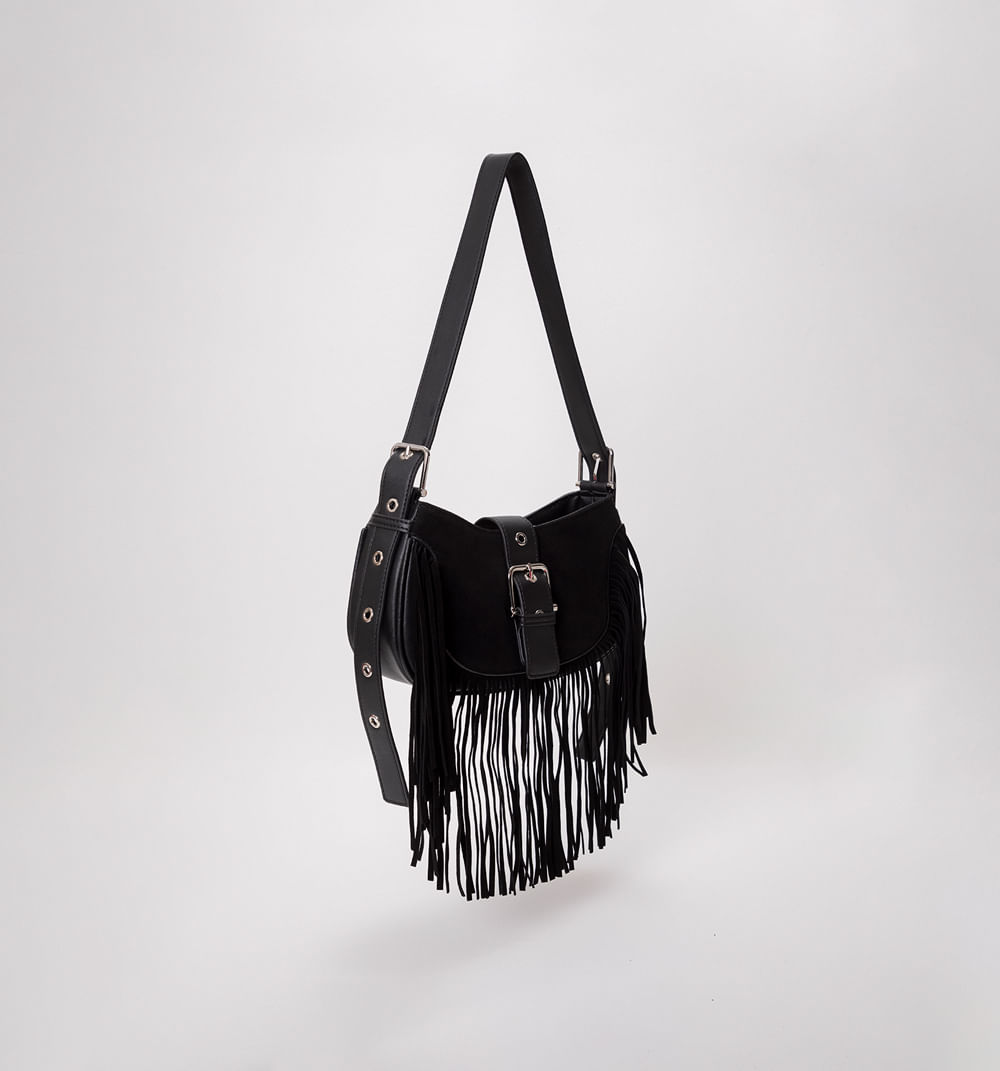 Bolso de hombro con flecos
