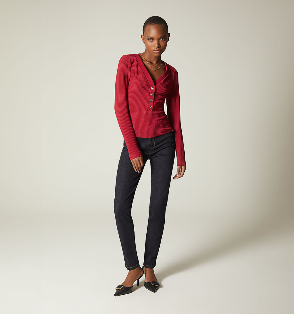 Blusa manga larga con cartera