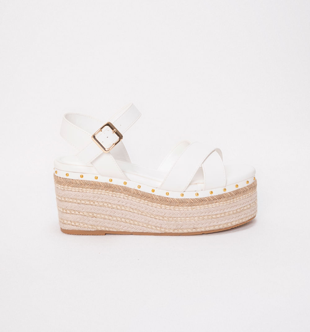 Sandalia planaforma con capellada cruzad