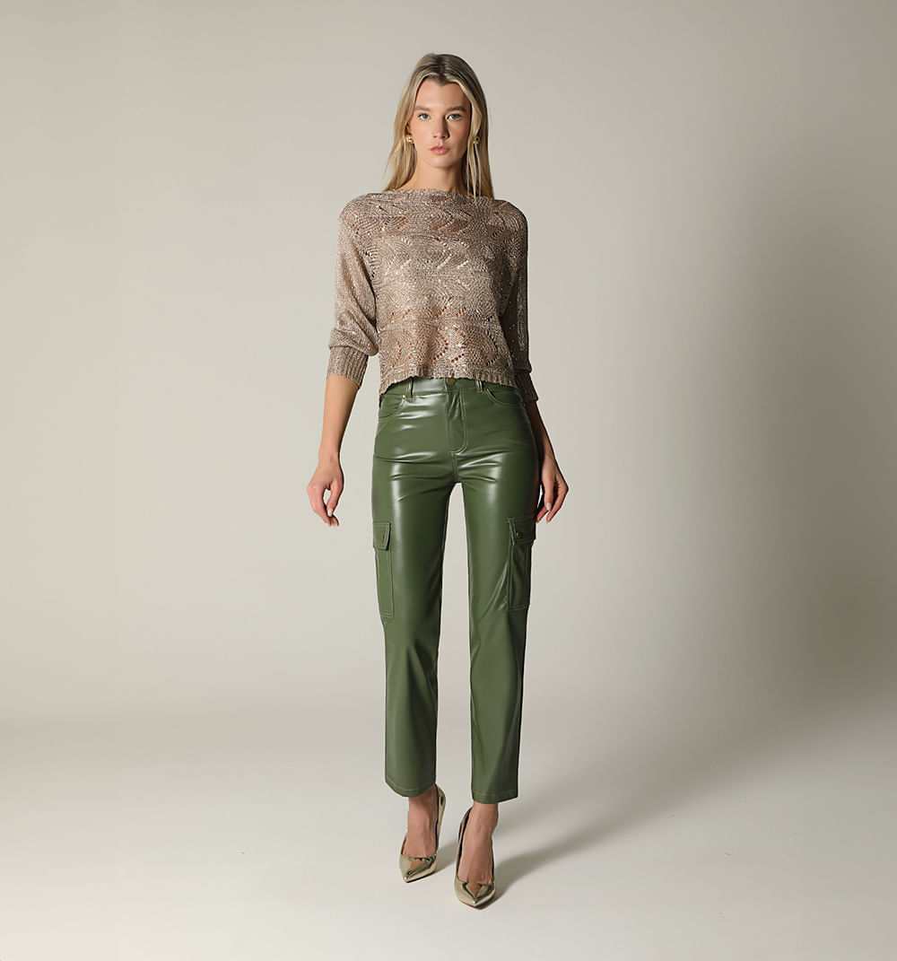 Pantalon tiro alto con bolsillos bota re