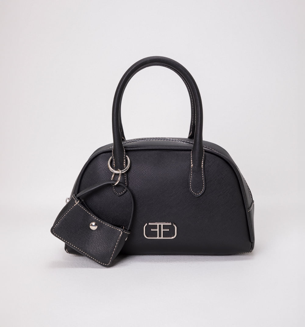 Bolso de mano con costuras en constraste