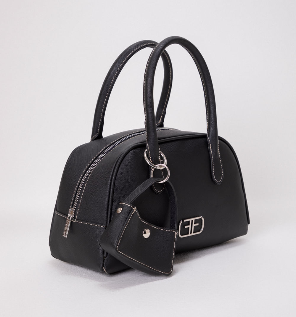 Bolso de mano con costuras en constraste