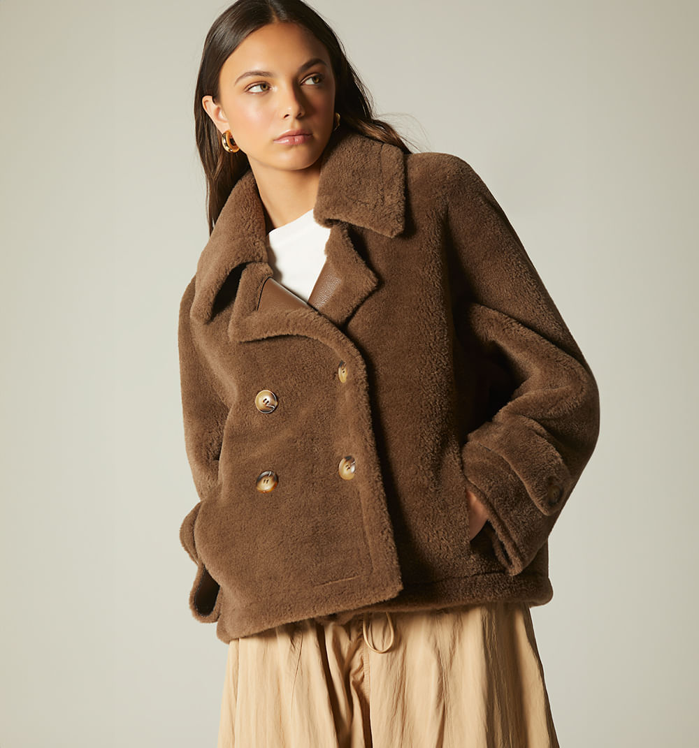 Chaqueta oversize teddy