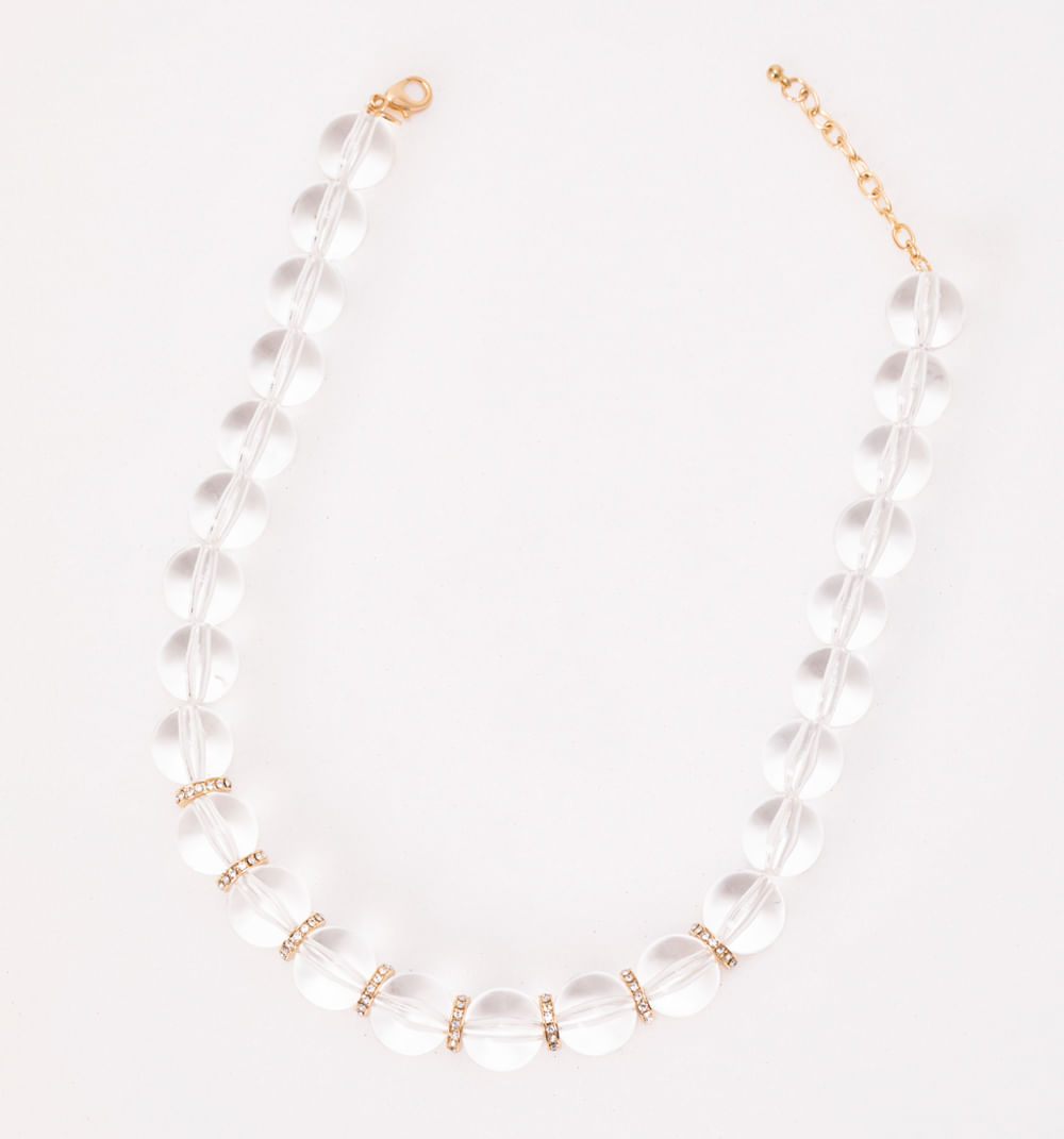 Collar perlas transparentes