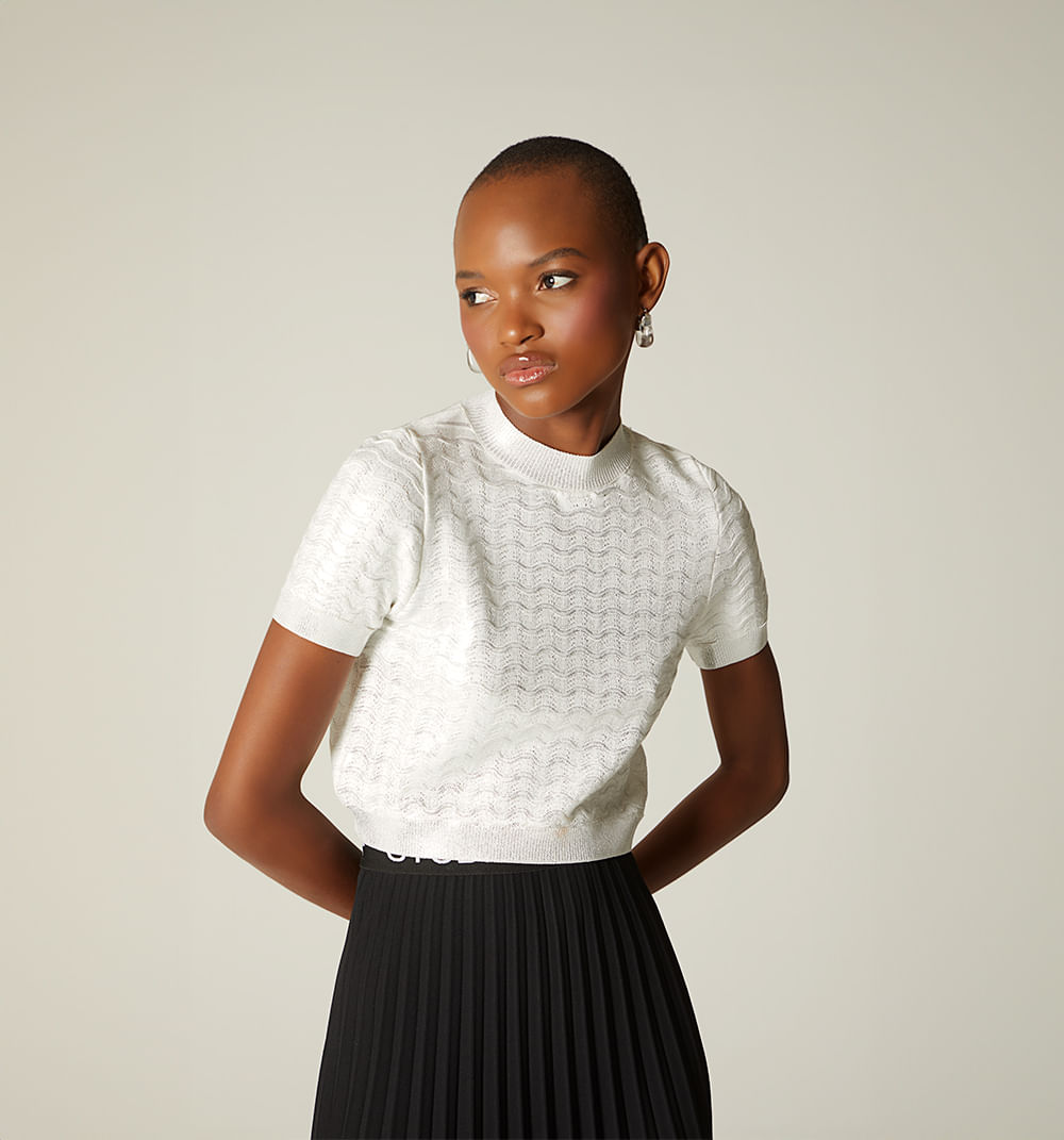 Blusa tejida efecto foil