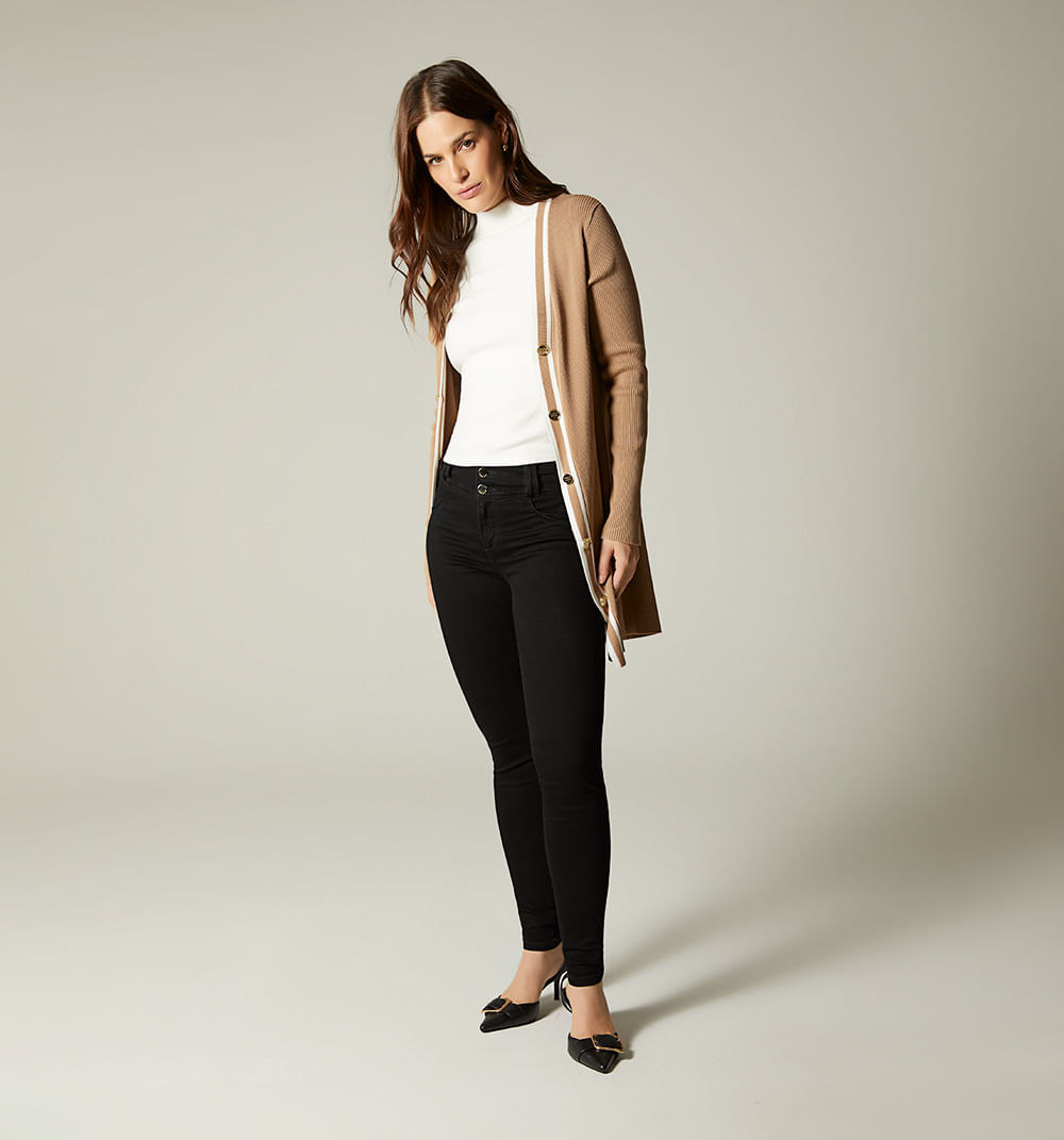 Jean ultraslim tiro alto pretina ancha c