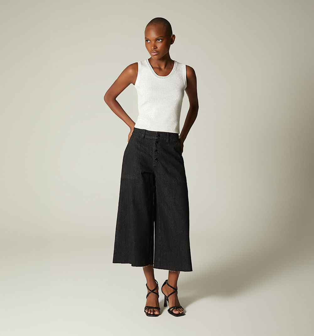 Jean culotte  cinco bolsillos para mujer