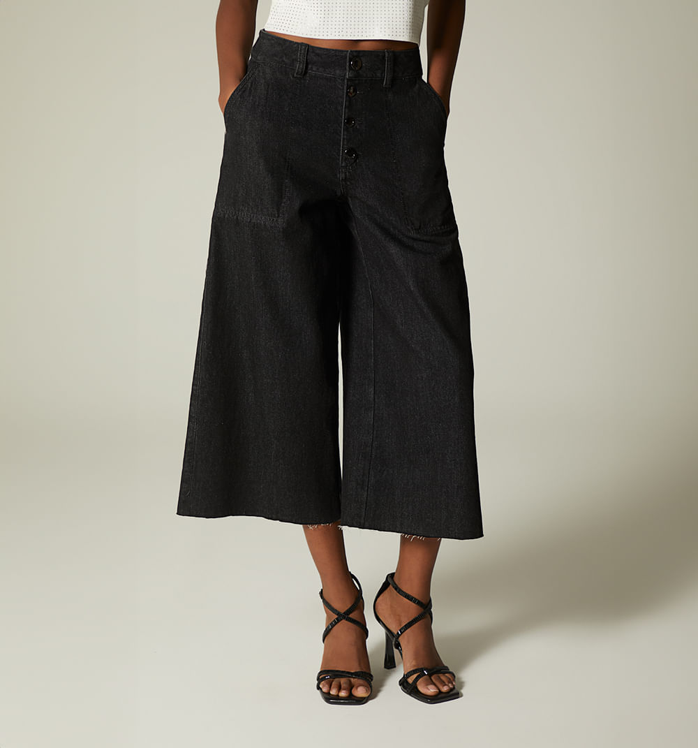 Jean culotte  cinco bolsillos para mujer