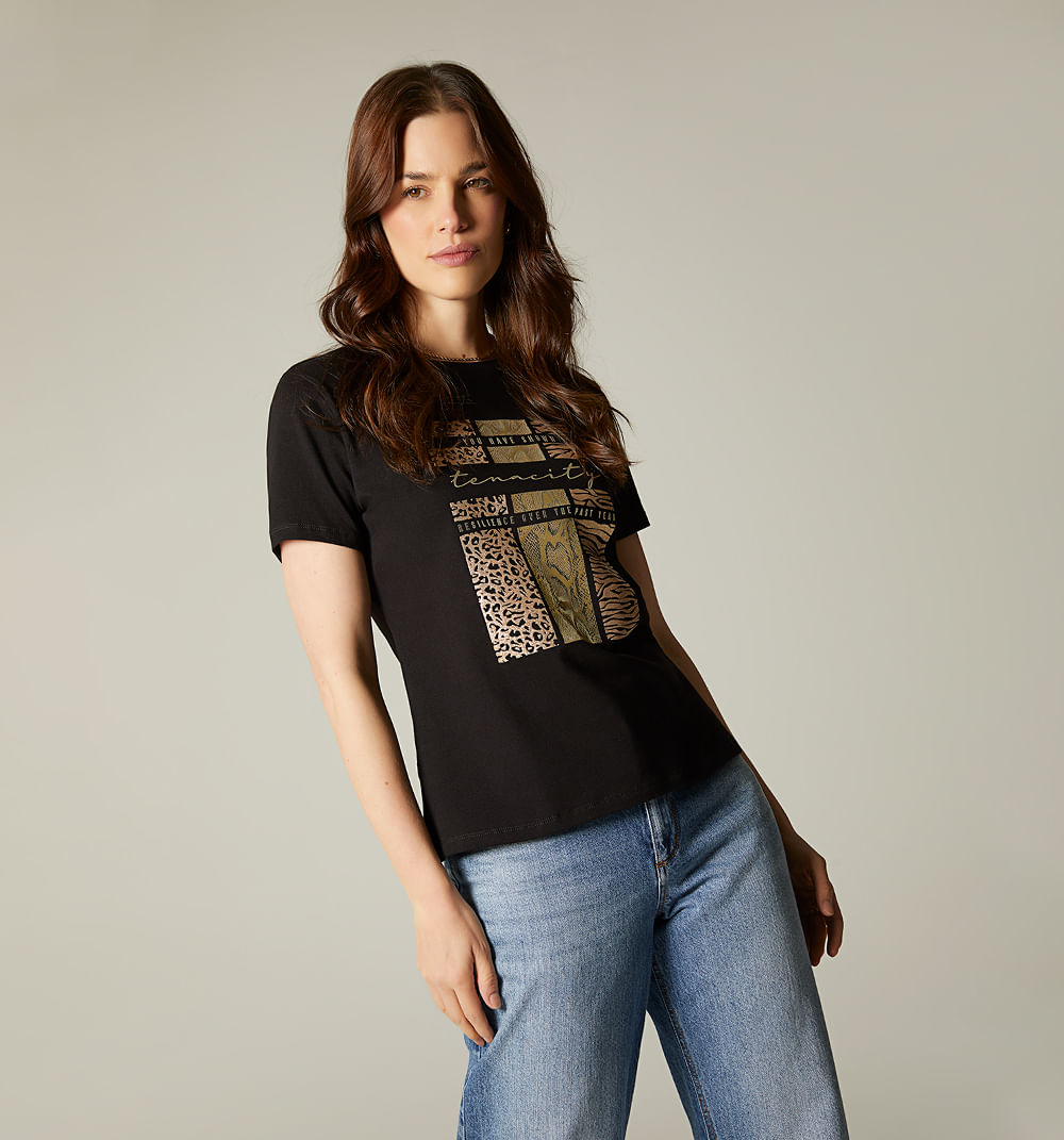 Camiseta estampado animal print