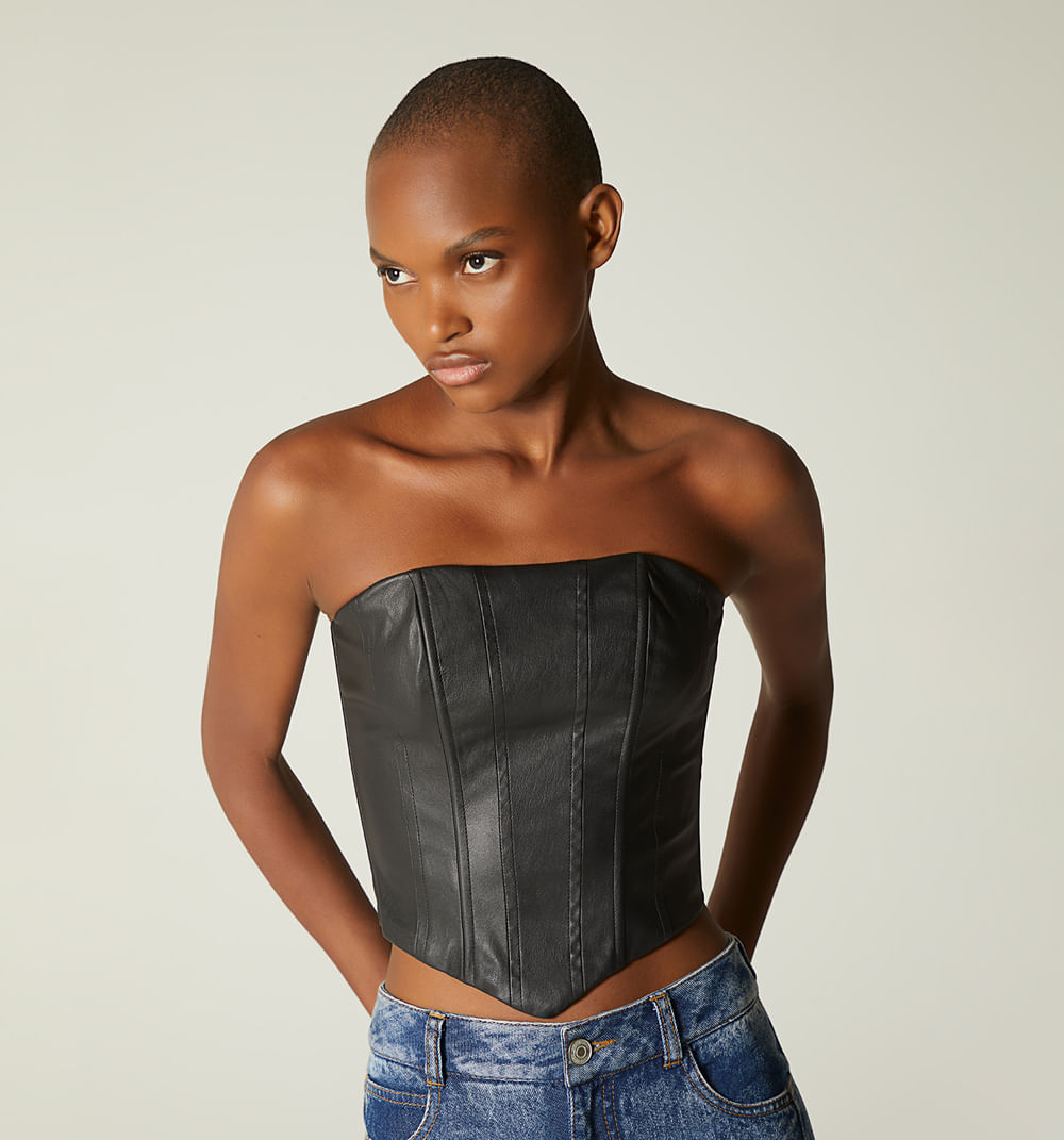 Blusa estraple  tipo corset