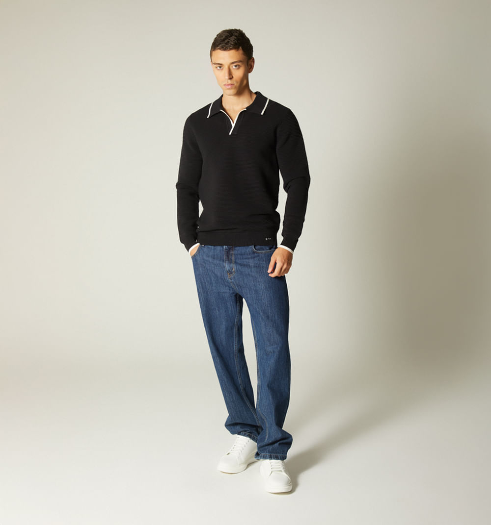 Buzo para hombre tejido ottoman cuello v