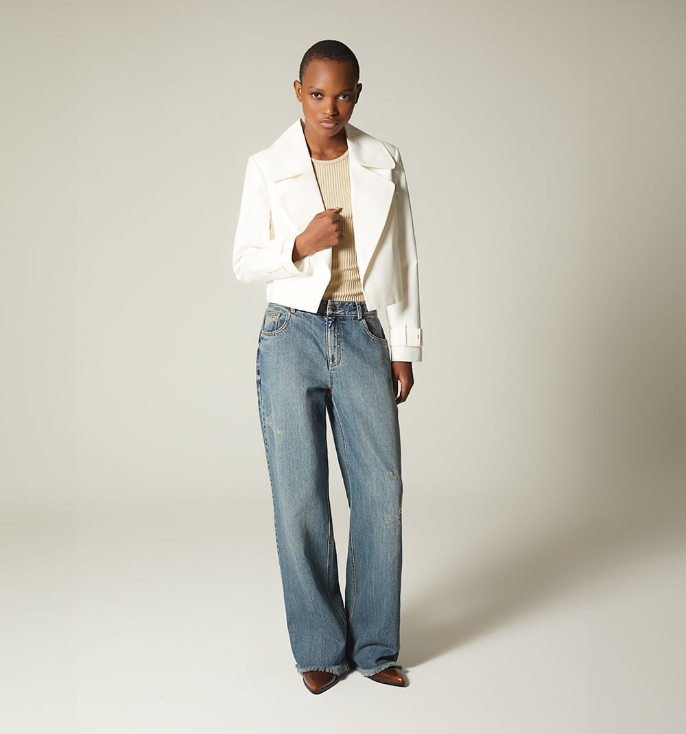 Blazer crop maxi solapa