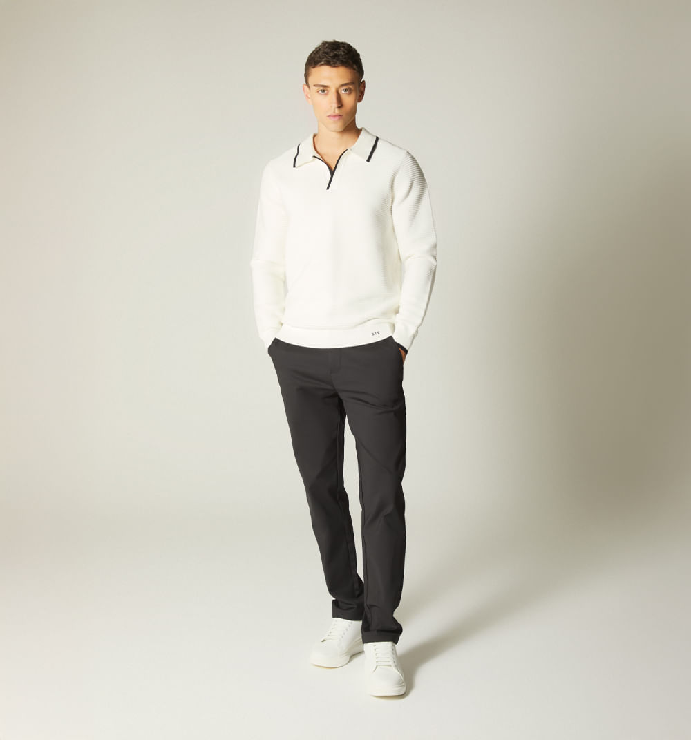 Buzo para hombre tejido ottoman cuello v