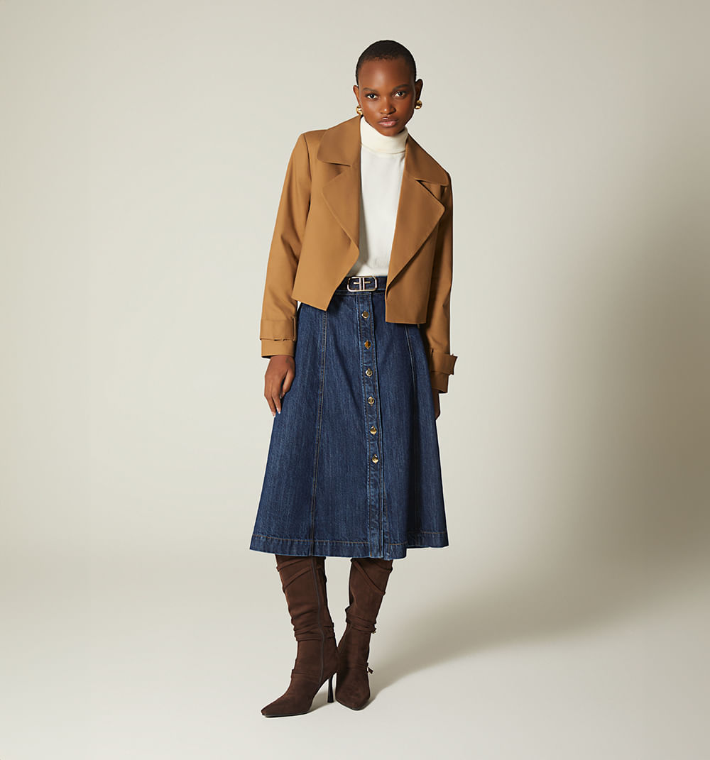 Blazer crop maxi solapa