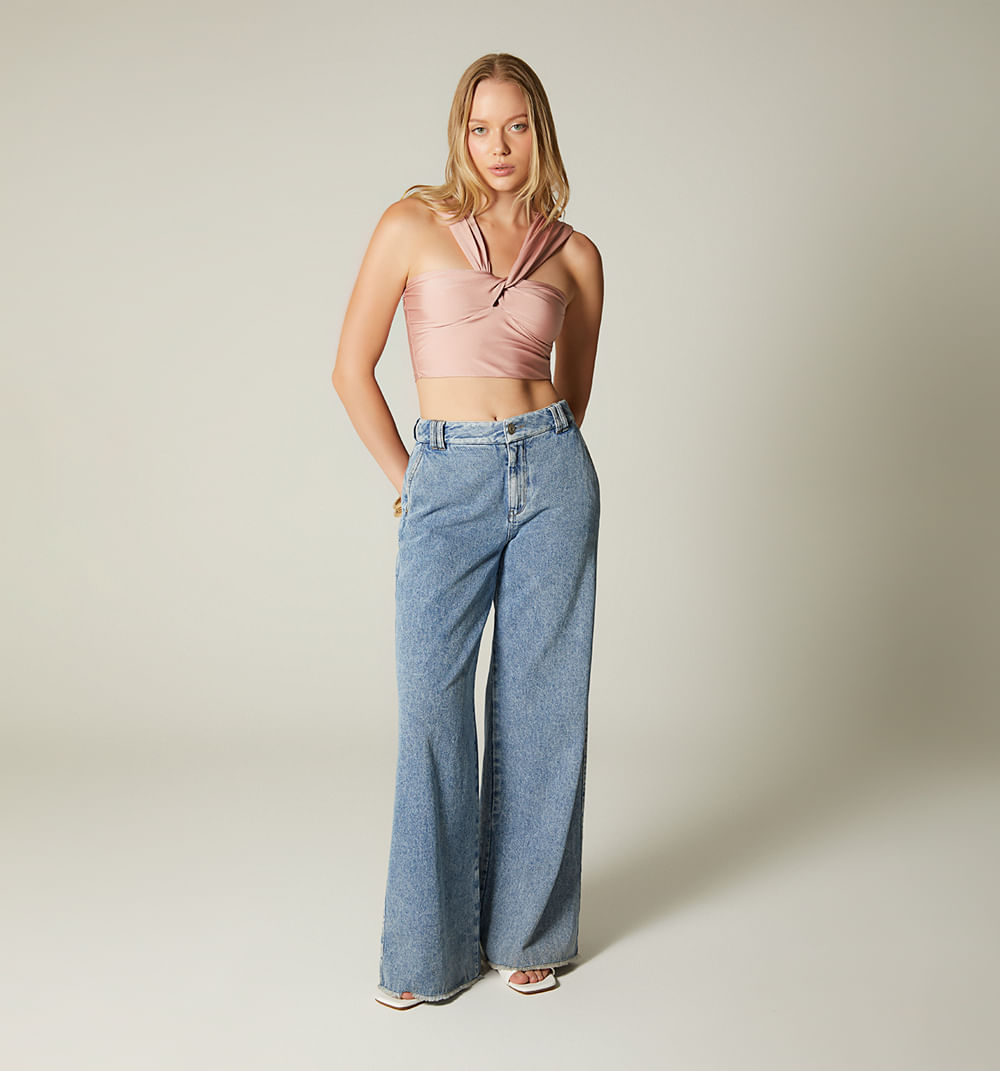 Blusa crop de tiras con entorche