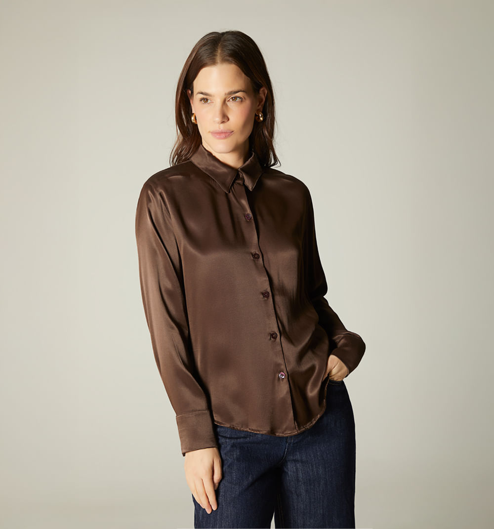 Blusa camisera manga larga