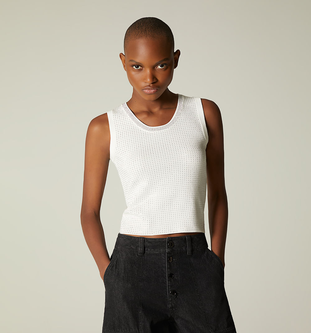 Blusa maga sisa con hotfix