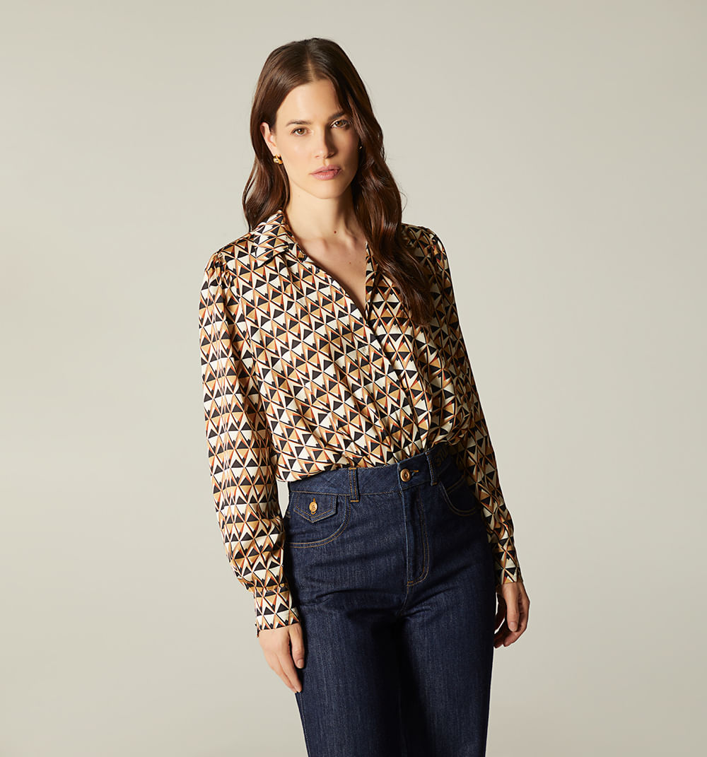 Body cruzado de manga larga