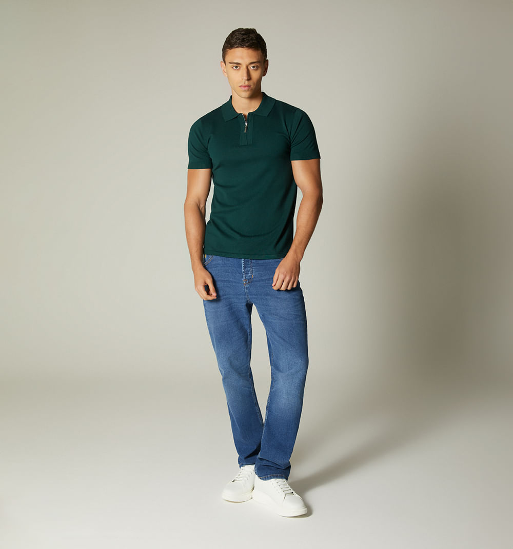 Polo para hombre tejido en rombos con bo